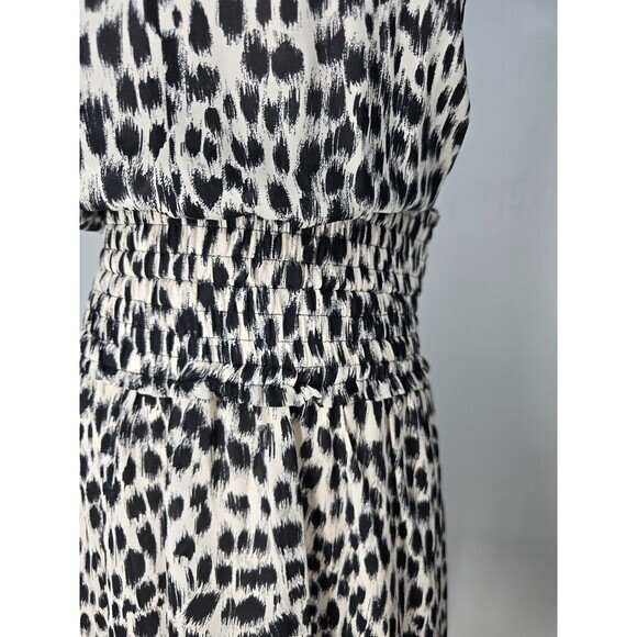 NEW! $595 A.L.C. Womens Silk Halter Leopard-Print Dress Black & Cream alc - Picture 8 of 11